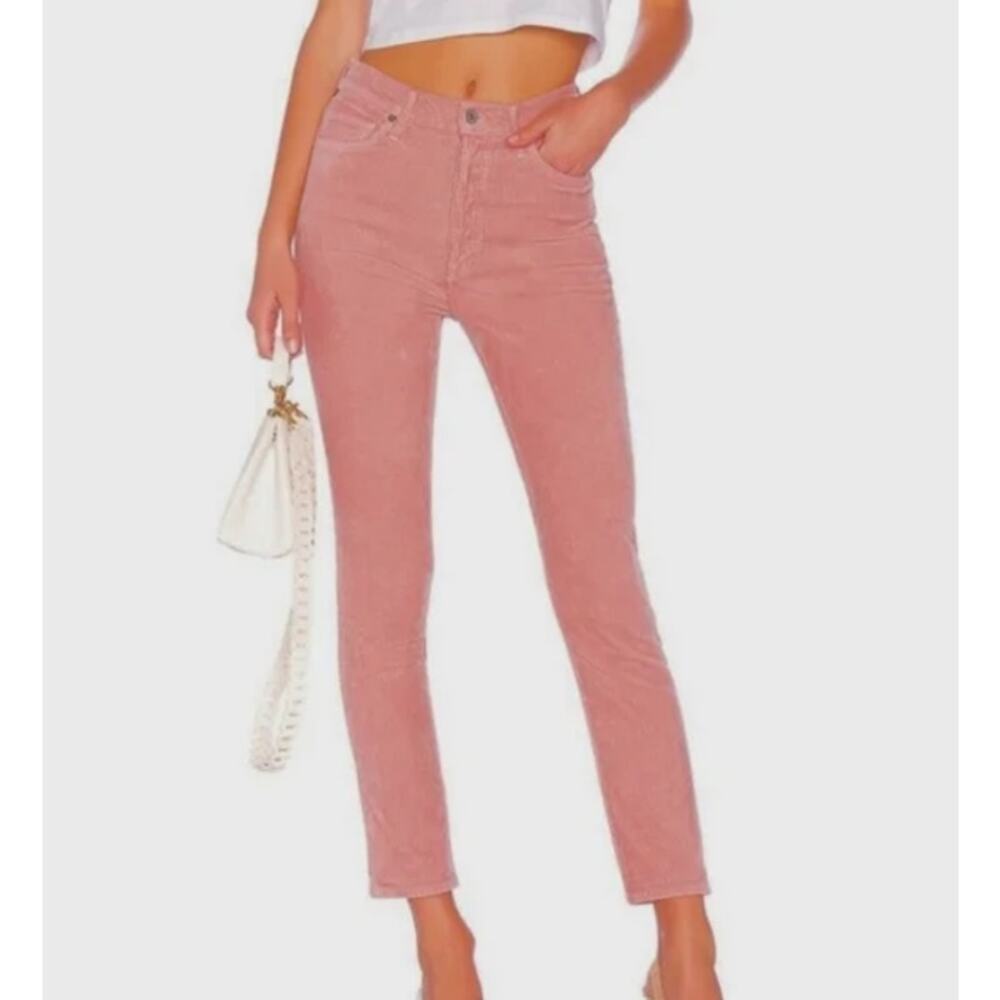 Citizens of Humanity Pink Corduroy Olivia High Rise Button Fly Size 25